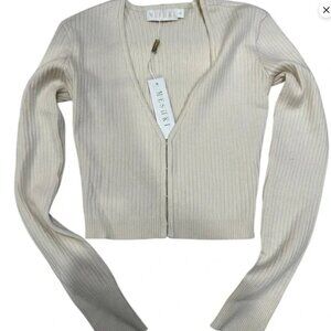 Meshki Alex hook and eye front closure longsleeve knit top - BNWT